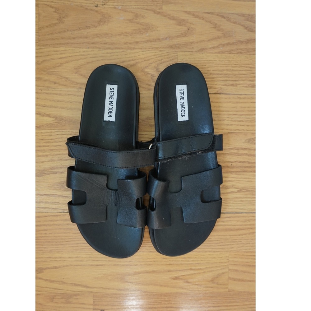 Steve Madden Black Slide Sandals